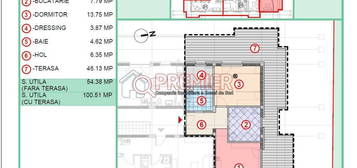 Avans 5% - 2 camere unic - terasa 47 mp - Popesti Leordeni