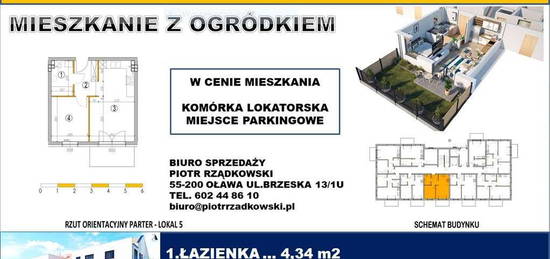 OŁAWA_mieszkanie_2 pokoje_ogródek_parter_38,00m2