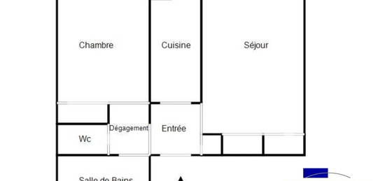 Appartement  à vendre, 2 pièces, 1 chambre, 56 m²