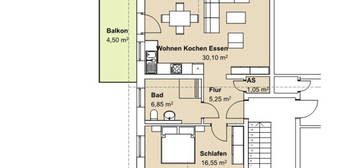 2 Zimmerwohnung 64qm, Erstbezug