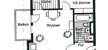 2-Zimmer-Wohnung mit Balkon