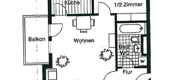 2-Zimmer-Wohnung mit Balkon