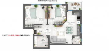 Westside Residence Otopeni, apartament 3 camere, 2 bai