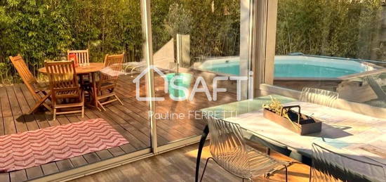 Loft-T4 bis en Duplex 123m2 avec jardin 154m2, piscine et garage