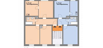 2 Zimmer, Küche, Diele, Bad  - 42qm - Nordbahntrasse