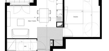 Appartement neuf  à vendre, 2 pièces, 1 chambre, 47 m²