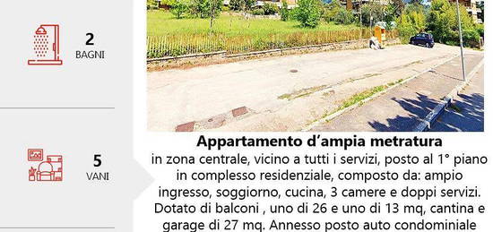 Appartamento con 3camere,2bagni,cantina+garage