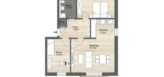 Stilvoll Wohnen: Charmante Obergeschosswohnung in Seysdorfer Neubau