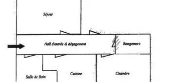 Deux pièces centre ville R.D.C proche de la