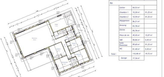 Maison 110m2+garage, piscine