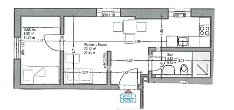 Neu renovierte 2-Raum-Wohnung mit EBK in Remagen