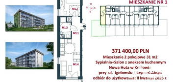 2 pokoje, 31m2 +ogródek | 2025 r | Nowa Huta