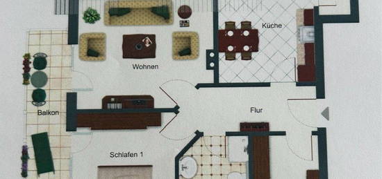 Charmante Dachgeschosswohnung mit Balkon und Tiefgarage