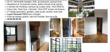 Location Studio Résidence Etudiante Sceaux - fac Paris Sud