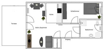 Nachmieter für renovierte 2 R-Whg mit EBK und Terrasse in Dabel