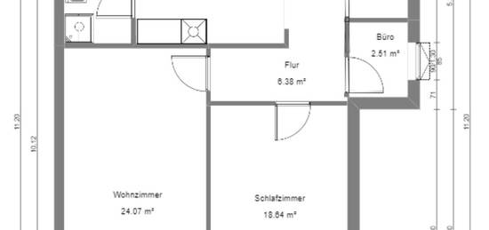 Zentrumsnahe OG-Wohnung (72 qm + 42 qm) zu vermieten