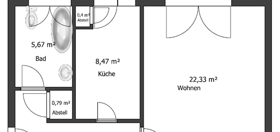 Schöne und gepflegte 1,5-Raum-Wohnung mit Balkon in Oberhausen