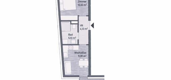 Neubauprojekt in Graz, Jakomini - Moderne Anlegerwohnung (32m²) mit Balkon! Provisionsfrei