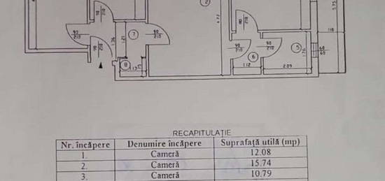 Apartament  3 camere Podu Ros , 65 metri, etaj 3 Cod:156339