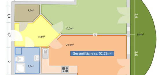 Nachmieter für 2-Raumwohnung mit großem Südbalkon ( ab 01.12)