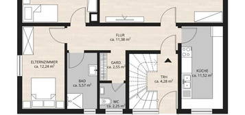 3 Zimmer Erdgeschoss Wohnung auf dem Land