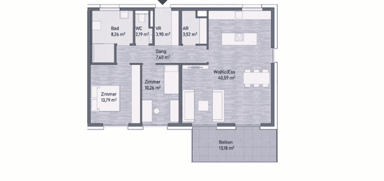 Graz, Jakomini! Neubauprojekt: Exklusive Eigentumswohnung (89m²) mit Balkon! Provisionsfrei