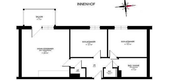 Sanierter 3 ZIMMER-NEUBAU + sonniger West-Balkon 7m² + neue Einbauküche + Bad mit Wanne + extra WC + Lift + nähe Kunsthaus