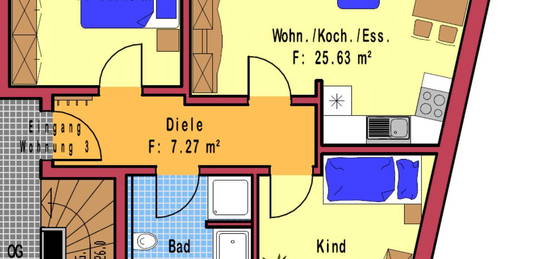 Zentrale 3-Zimmer-Stadtwohnung zu vermieten!