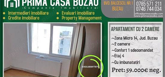 Apartament cu 2 camere in zona micro 14   etaj 4   renovat   pret: 59.000  neg.