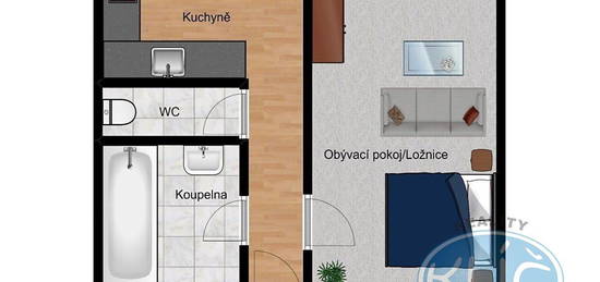 Pronájem bytu 1+1 40 m²