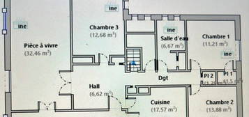 APPARTEMENT F5 1er étage d’une villa + GARAGE au rdc