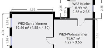 2.5 Raum 44m² Etagenwohnung