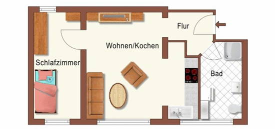 2 Zi. Wohnung in Waldheim OT Rudelsdorf zu vermieten
