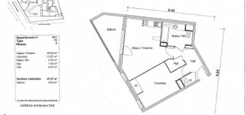 Appartement  à louer, 2 pièces, 1 chambre, 48 m²