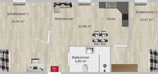 Wohnung mit großzügigen Garten