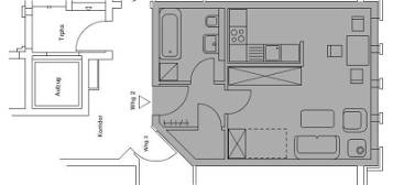 Barrierefreie 1-Raum-Wohnung mit Lift und Küchenzeile