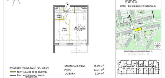 Nowe stan deweloperski 35.72m2 Pileckiego 31