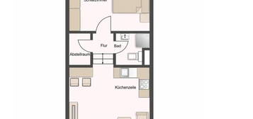 Gepflegte 2-Raum-EG-Wohnung mit Balkon, PKW-Stellplatz und Küche