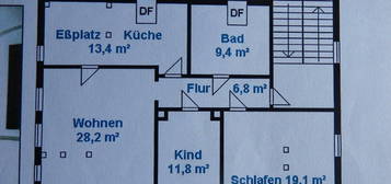 gemütl. 3 Zi. Dachgeschosswohnung mit EBK, großes Bad, Stellplatz