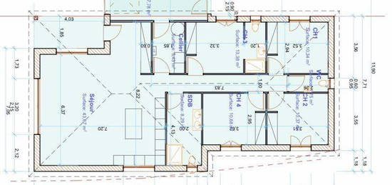 Maison individuelle neuve de 120m2 dans nouveau lotissement à 7min de la gare et du centre-ville sur parcelle de 515m2