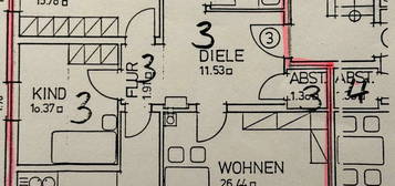 3 Zimmer-Wohnung; 1. OG;  in Türkheim (Nähe V-Markt