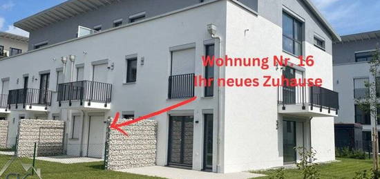 Neubau - Nachhaltig - S-Bahnnah: 2-Zi.-Wohnung mit Garten + Süd-Terrasse in Germering