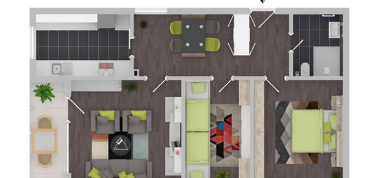 Modernisierte taghelle 4 Zimmerwohnung Aufzug, Einbauküche, Stellplatz, Keller, Elektrosmogschutz