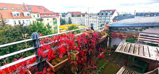 Schöne DG-Wohnung in Gohlis - Balkon - Kamin - separate Küche - 2 Bäder