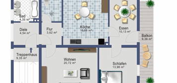 3-Zimmer-Wohnung mit Balkon im Herzen von Tann