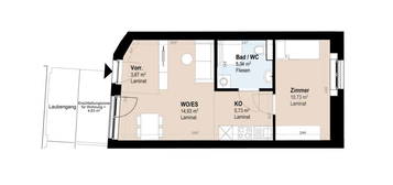 Moderne 2-Zimmer Neubauwohnung im 4. Stock