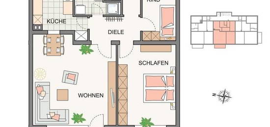 3 Zimmerwohnung mit Balkon