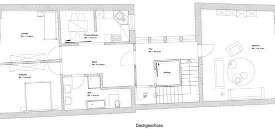 Attraktive 3,5-Zimmer-Dachgeschosswohnung mit Balkon und Einbauküche in Regen