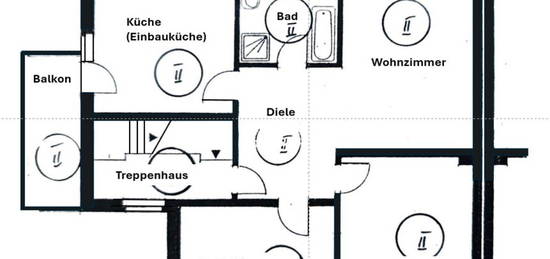 Jülich-Zentrum, 3 Zi-KDB; 83 qm, Balkon, Einbauküche