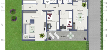 Helle 5-Zi.-Erdgeschosswohnung in familienfreundlicher Lage mit großem Balkon und Gartenanteil